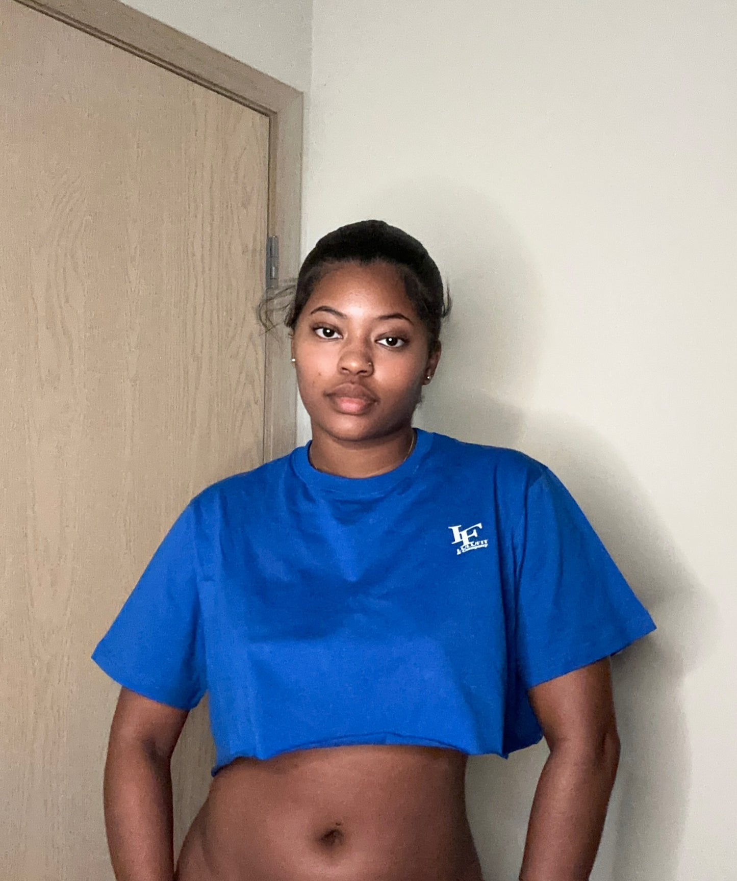 S.C. Blue oversized crop top