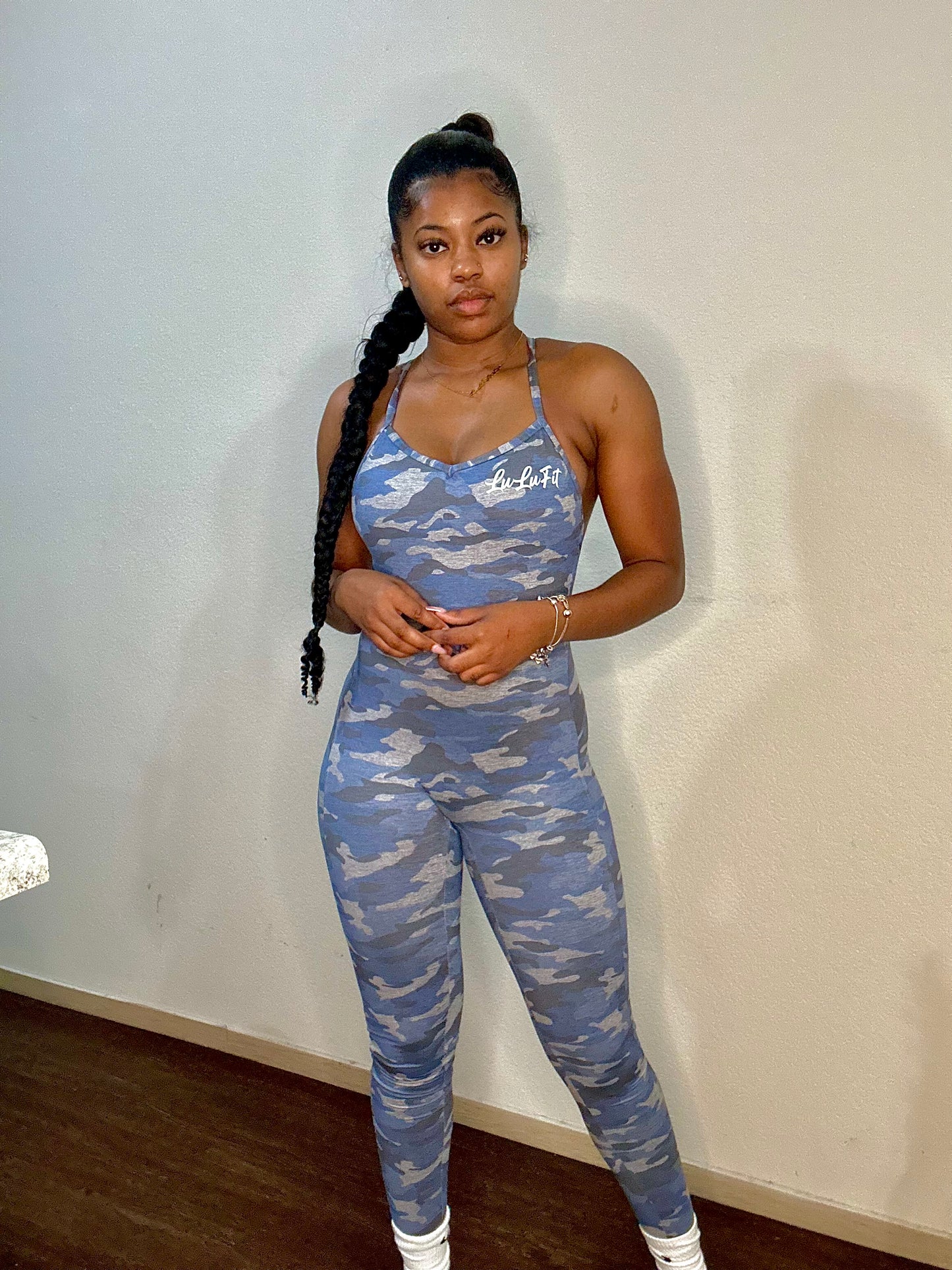 Grey camo jumpsuit