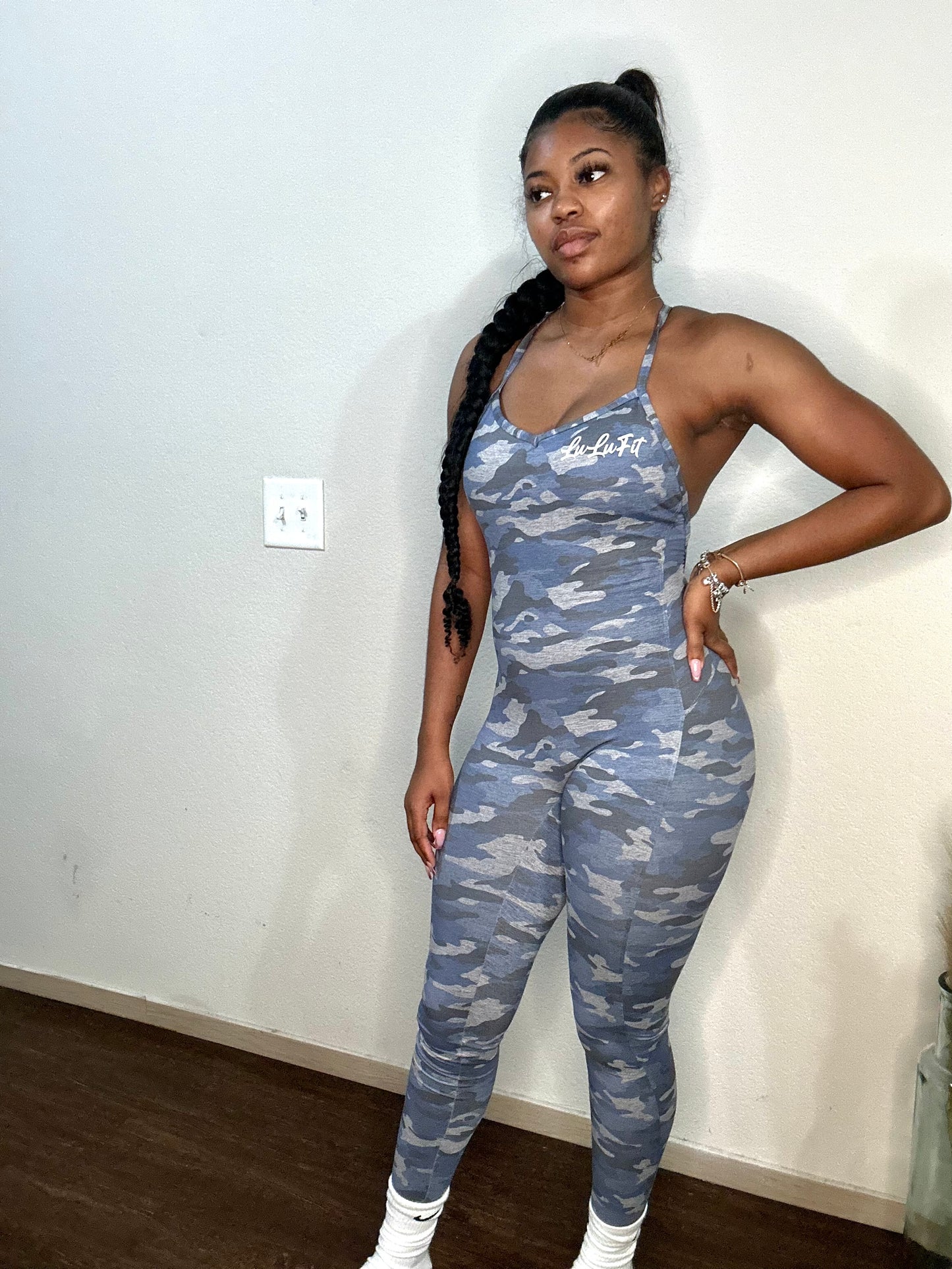 Grey camo jumpsuit